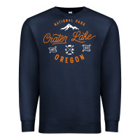 Navy crater lake oregon national park vintage retro Premium Sweatshirt - artisFamous