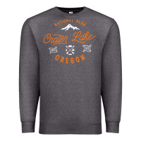 Charcoal Heather crater lake oregon national park vintage retro Premium Sweatshirt - artisFamous