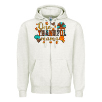Oatmeal Heather one thankful mama Zipper Hoodie - JahusDesignShop
