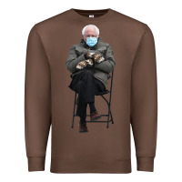 Chestnut bernie sitting in the cold with mittens meme Premium Sweatshirt - artisFamous