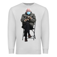 Dove Grey bernie sitting in the cold with mittens meme Premium Sweatshirt - artisFamous