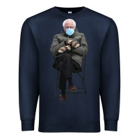Navy bernie sitting in the cold with mittens meme Premium Sweatshirt - artisFamous