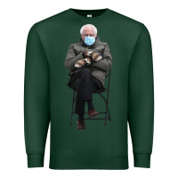 Sports Green bernie sitting in the cold with mittens meme Premium Sweatshirt - artisFamous