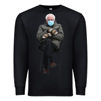Black bernie sitting in the cold with mittens meme Premium Sweatshirt - artisFamous