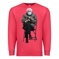Cardinal bernie sitting in the cold with mittens meme Premium Sweatshirt - artisFamous