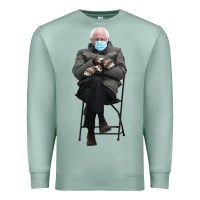 Seafoam bernie sitting in the cold with mittens meme Premium Sweatshirt - artisFamous