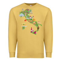 Antique Gold Italy map Premium Sweatshirt - artisFamous