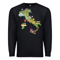 Black Italy map Premium Sweatshirt - artisFamous