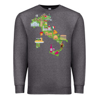 Charcoal Heather Italy map Premium Sweatshirt - artisFamous