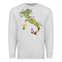 Dove Grey Italy map Premium Sweatshirt - artisFamous