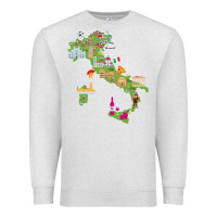 Oatmeal Heather Italy map Premium Sweatshirt - artisFamous