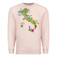 Pale Pink Italy map Premium Sweatshirt - artisFamous