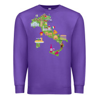 Purple Italy map Premium Sweatshirt - artisFamous