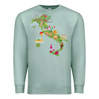 Seafoam Italy map Premium Sweatshirt - artisFamous