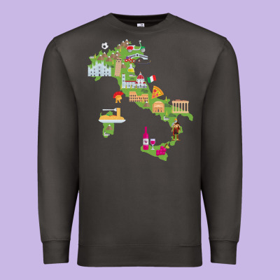 Italy Map Premium Sweatshirt Designed By Artisfamous