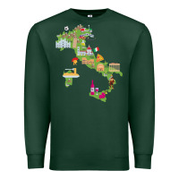 Sports Green Italy map Premium Sweatshirt - artisFamous