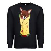 Black funny chihuahua dog burrito food tee Premium Sweatshirt - artisFamous