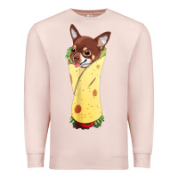 Pale Pink funny chihuahua dog burrito food tee Premium Sweatshirt - artisFamous