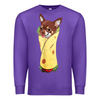 Purple funny chihuahua dog burrito food tee Premium Sweatshirt - artisFamous