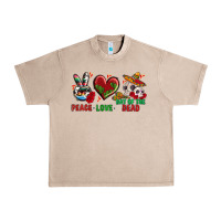 French Oak Peace Love Day Of The Dead Urban Heavy Tee - BundleAndBundleShop