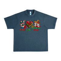 Midnight Navy Peace Love Day Of The Dead Urban Heavy Tee - BundleAndBundleShop
