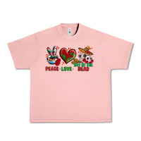 Salmon Peace Love Day Of The Dead Urban Heavy Tee - BundleAndBundleShop