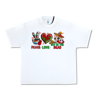 White Peace Love Day Of The Dead Urban Heavy Tee - BundleAndBundleShop