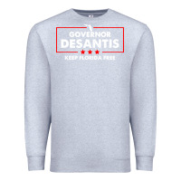 Heather Grey desantis governor keep florida free Premium Sweatshirt - artisFamous