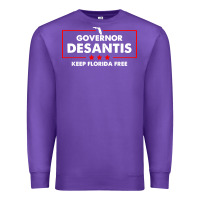 Purple desantis governor keep florida free Premium Sweatshirt - artisFamous