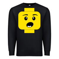 Black surprised expression lego head Premium Sweatshirt - artisFamous
