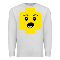 Dove Grey surprised expression lego head Premium Sweatshirt - artisFamous