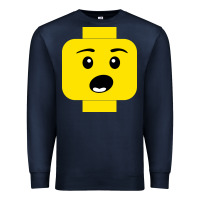 Navy surprised expression lego head Premium Sweatshirt - artisFamous