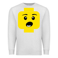 Oatmeal Heather surprised expression lego head Premium Sweatshirt - artisFamous