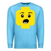 Ocean Blue surprised expression lego head Premium Sweatshirt - artisFamous