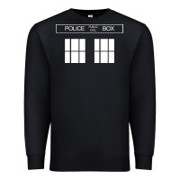 Black the blue box t shirt doctor doc dalek bbc bow tie tv tenth eleventh wh Premium Sweatshirt - artisFamous