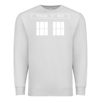 Dove Grey the blue box t shirt doctor doc dalek bbc bow tie tv tenth eleventh wh Premium Sweatshirt - artisFamous