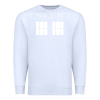 White the blue box t shirt doctor doc dalek bbc bow tie tv tenth eleventh wh Premium Sweatshirt - artisFamous