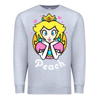 Heather Grey peach graphic Premium Sweatshirt - artisFamous