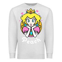 Oatmeal Heather peach graphic Premium Sweatshirt - artisFamous