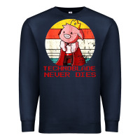 Navy retro style technoblade merch cosplay Premium Sweatshirt - artisFamous