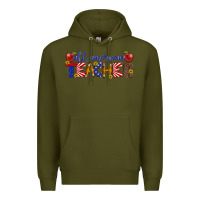 Army Green all american teacher Premium Hoodie - Artiststas