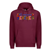 Burgundy all american teacher Premium Hoodie - Artiststas