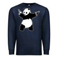 Navy banksy panda Premium Sweatshirt - artisFamous