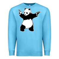 Ocean Blue banksy panda Premium Sweatshirt - artisFamous