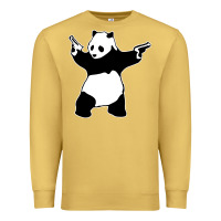 Antique Gold banksy panda Premium Sweatshirt - artisFamous