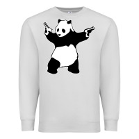 Dove Grey banksy panda Premium Sweatshirt - artisFamous
