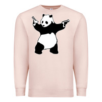 Pale Pink banksy panda Premium Sweatshirt - artisFamous