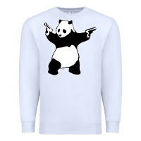 White banksy panda Premium Sweatshirt - artisFamous