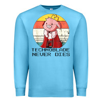Ocean Blue retro style technoblade merch cosplay Premium Sweatshirt - artisFamous