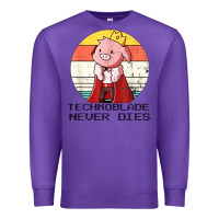 Purple retro style technoblade merch cosplay Premium Sweatshirt - artisFamous